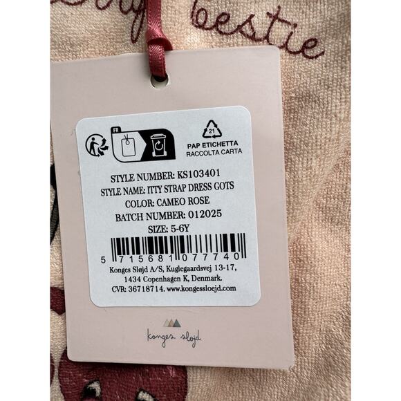 Konges Sløjd ITTY STRAP DRESS GOTS Cameo Rose 5-6Y - Picture 5 of 6